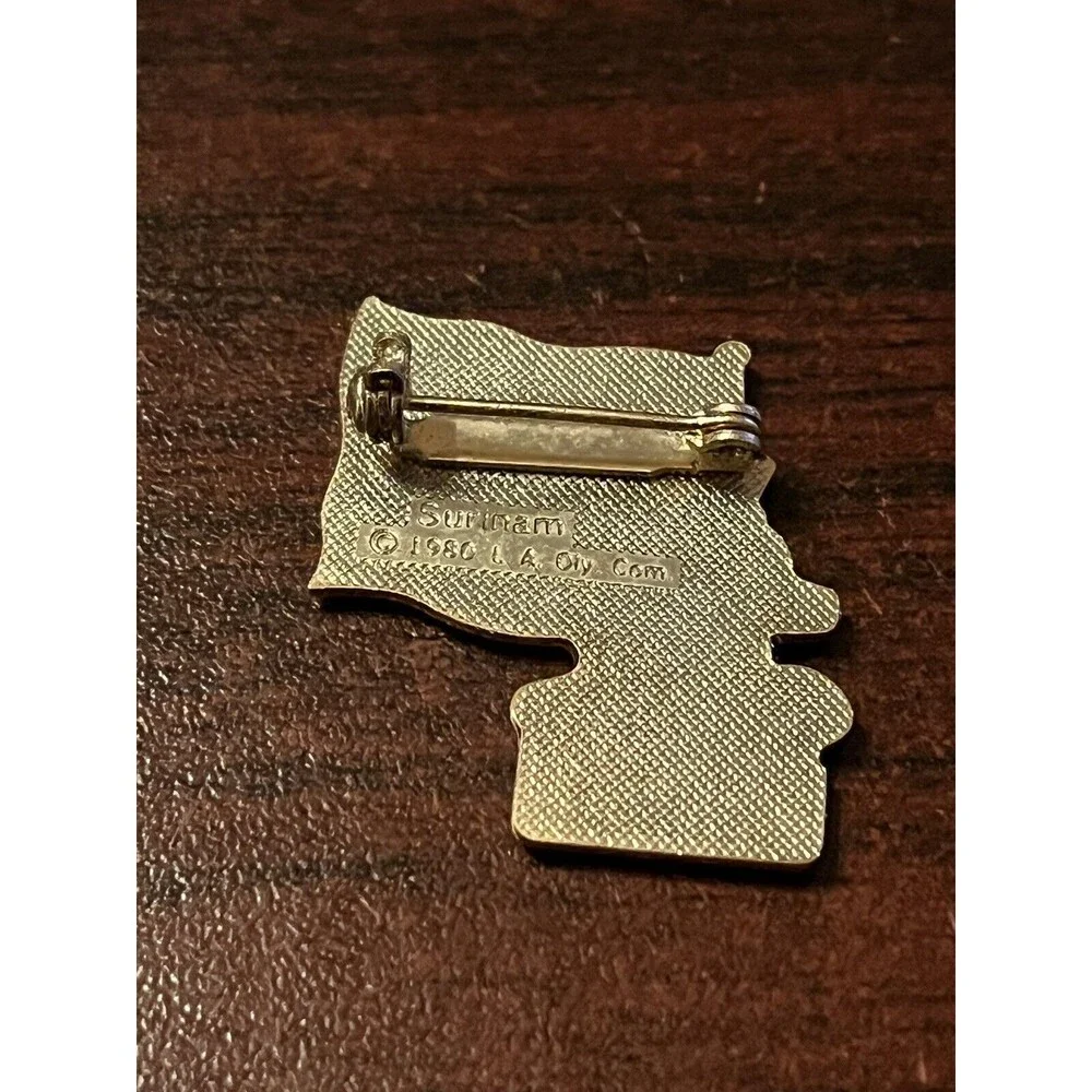 Vintage 1984 Los Angeles Olympics Coca‎ Cola Sam Eagle Surinam Flag Lapel Pin